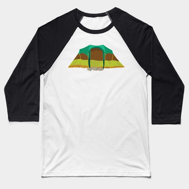 Camping Tent Baseball T-Shirt by jillcook